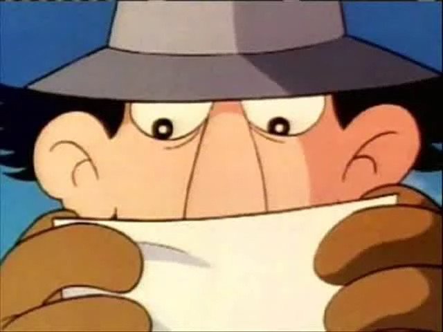 inspector Gadget reading self-destruct message